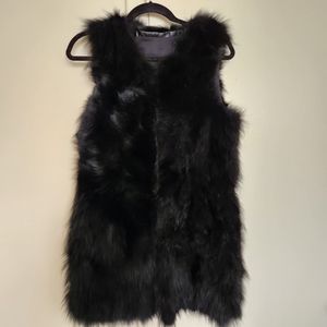 NWT Genuine Raccoon Fur Long Vest